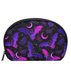 Women Cosmetic Bag for Purse Purple Bat Gothic Small Makeup Bag Accessories P...