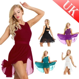 AU Women's Ballet Dance Dress Lyrical Contemporary Costumes Sleeveless Leotard - Picture 1 of 74