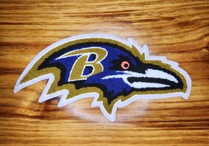 10" x 4.94" Raven chenille and embroidered iron on patch. No sewing needed! - Picture 1 of 1