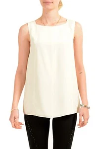 Hugo Boss Women's "Imilia" Ivory 100% Silk Sleeveless Blouse Top US 4 IT 40 - Picture 1 of 4
