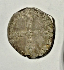 KING CHARLES X 1/4 ECU 1593 NANTES SILVER RARE and historique coin - Picture 1 of 2