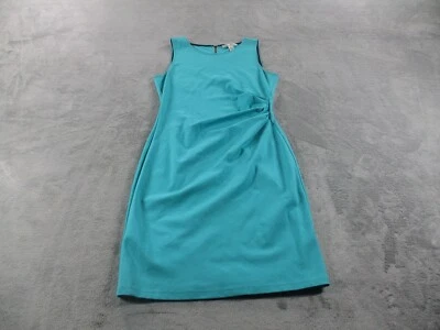 Kenneth Cole Dress Womens 8 Turquoise Sheath Sleeveless Back Zipper GUC - Image 1 of 4