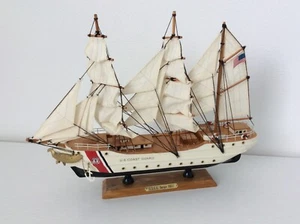 U.S. Coast Guard Barque Eagle Musical Wooden Model Ship - Picture 1 of 6