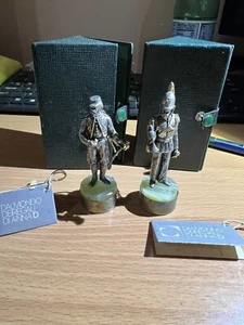 Set Of 2 QUALITY  SILVER CIVIL WAR PERIOD SOLDIERS FIGURE MILITARY 800 DI ANNA D - Picture 1 of 13