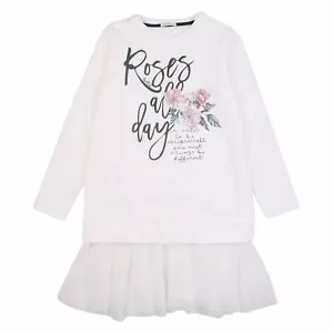 Roses all day Italian Byblos Frill Hem Dress - Size 8 - Picture 1 of 2