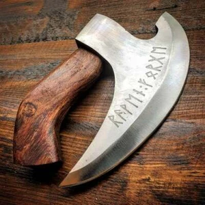 Hacha cortadora de pizza original forjada a mano estilo vikingo mejor regalo para él. - Imagen 1 de 12