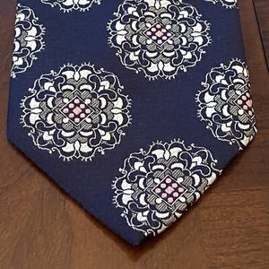 Vintage Towncraft Blue Pink 100% Polyester Imported From Italy Men’s Neck Tie - Picture 1 of 10