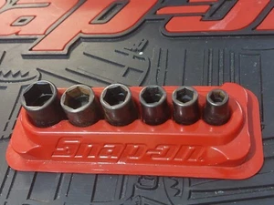 Juego de enchufes de impacto poco profundo SAE de 6 puntos con unidad de 1/4" Snap On (1/4-9/16") 106IMTM - Imagen 1 de 9