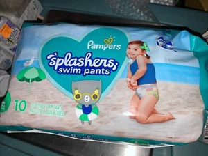 Pampers Splashers Swim Diapers Disposable Swim Pants Size Large 31 lb 10 Count - Picture 1 of 4