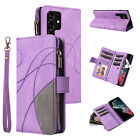 Violet Multi-Function Zipper Wallet 9 Card Leather Cover For Samsung iphone Sony