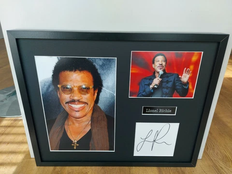 Lionel Richie Signed Large Framed Music Presentation, Singer *COA* Cover