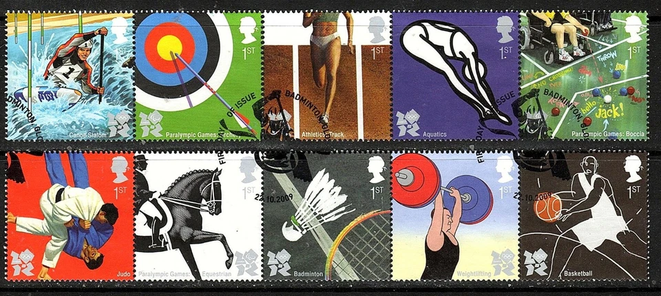 GB - 2009 - Deportes Olímpicos - Juego de 2 Tiras - Muy Fino Usado Foto 1 de 1