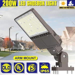 200W LED Parking Lot Light Commercial Street Shoebox Pole  Fixture 28000Lumens - Picture 1 of 16