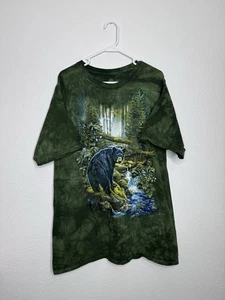 Black Bear Forest The Mountain Classic Cotton T-shirt Size XL Liquid Blue Nature - Picture 1 of 14