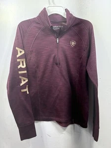 Felpa Pullover Ariat Tek Serie Fredda 1/4 Zip Magenta Taglia Large Donna - Foto 1 di 7