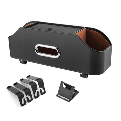 Organizador de banco traseiro de carro com porta-copo caixa de tecido encosto de cabeça bolsos de armazenamento bolsa - Imagem 1 de 4