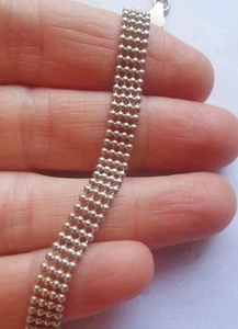 Bracciale design maglia sfera argento sterling R8L - Foto 1 di 3