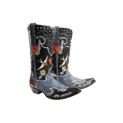 Double D Ranch 女士牛仔午夜 Azul 蓝色西部靴 DDL058-2 — 第 1/4 张图片