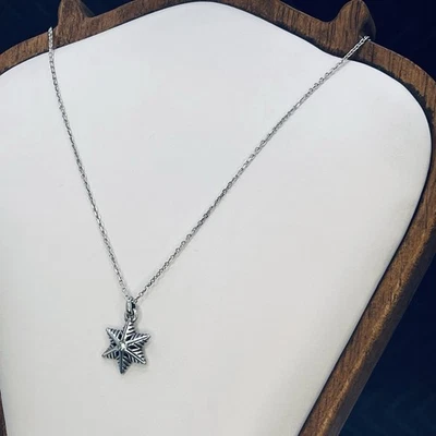 "Collar colgante de cristal tono plata copo de nieve brillante Brighton 18"" nuevo con etiquetas" Foto 1 de 4