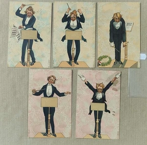 UMORISTICA HUMOUR MUSICA DIRETTORE D'ORCHESTRA-LOTTO 5 CARTOLINE-D2-170 - Picture 1 of 1