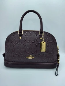 Borsa a tracolla Coach F55450 Mini Bennett firma bordeaux in rilievo - Foto 1 di 9