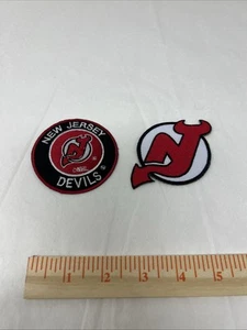 Set Of Two NEW JERSEY DEVILS NHL HOCKY IRON ON EMBROIDERED PATCH - Picture 1 of 5