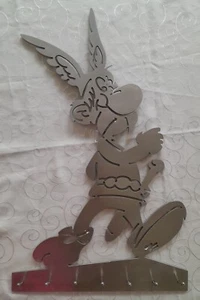 Asterix Figur groß als Kleiderhaken Edelstahl 7 Aufhänger 73x44cm + Schrauben - Bild 1 von 1