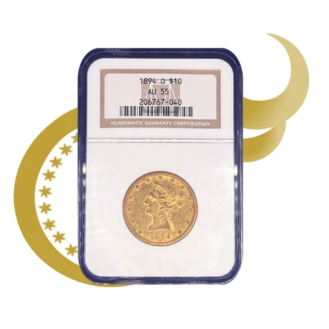 1894 O Gold Eagles Liberty Head NGC AU-55 Cover