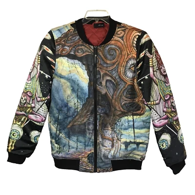 Chaqueta Artística Usable Impresionista Fresh Hoods Talla Pequeña Cremallera Frontal Ojos Calavera Foto 1 de 4