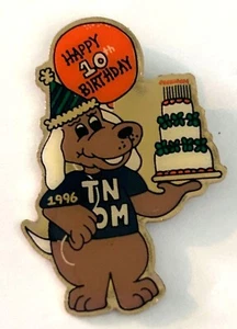 Vintage Odyssey of the Mind Tennessee Pound Puppy 10th Birthday Lapel Pin - Picture 1 of 3