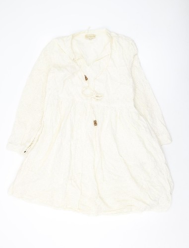 UNDERCOVER Cravatta scollo a V Secret Bazar donna cotone avorio linea A taglia L