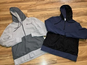 Sudaderas con capucha Champion Athletic Apparel para hombre talla mediana azul y gris media cremallera - Imagen 1 de 5