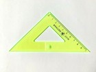 BRAUSE 2016 Lineal Dreieck aus Plexiglas gelb transparent skaliert bis 10 cm