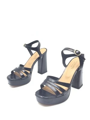 Minelli Sandalias Con Tacón De Color Negro Para Mujer T.37 US.6 UK.4 - Imagen 1 de 4