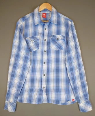Camisa deportiva Eastern Mountain bolsillo franela a cuadros abotonada para hombre talla pequeña Foto 1 de 4