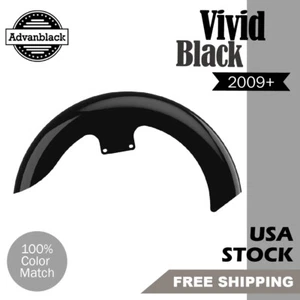 Advan Vivid Black 19" Reveal Wrapper Hugger Front Fender For Harley Touring 09+ - Picture 1 of 9