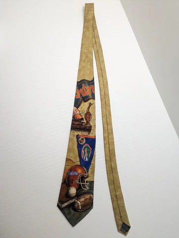 University Of Florida Gators 100% Silk Tie Alligator Logo NCAA SEC 58.5" EUC Cover