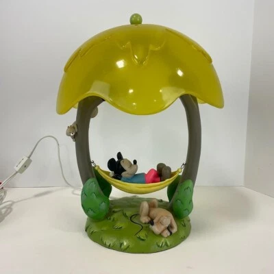 Vintage Disney Mickey Mouse & Pluto Hammock In the Trees Table Lamp - NEW IN BOX - Image 1 of 3
