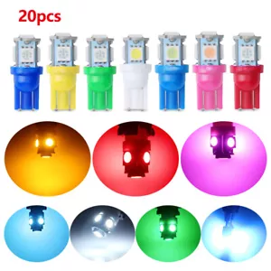 20PC 12VT10 168 194 2825 T10 W5W 5050 5SMD LED License Plate Dome Map Light Bulb - Picture 1 of 23