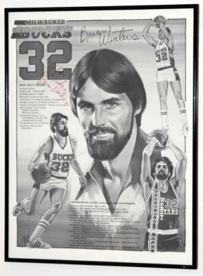 Brian Winters Milwaukee Bucks Autographed & Framed Career Highlights Poster - Image 1 of 4