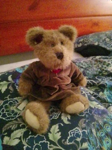 Fern Settler Bear Green Velvet Dress Red Roses Girl Teddy 29cm Stuffed Toy - Picture 1 of 6