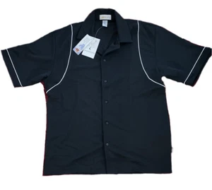 IL Migliore Mens XL Short Sleeve Shirt Black White UV Bowling Rockabilly - Picture 1 of 9
