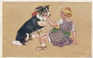 Motiv - Karte Hund und Mädchen Ansichtskarte (10372) - Imagen 1 de 2