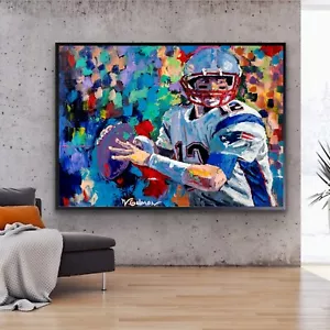 Venta Pintura ORIGINAL Tom Brady 36"H X 48"W X 1.5" Antes $50K Ahora $25K - Imagen 1 de 14