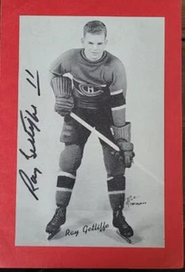RAY GETLIFFE SIGNED 1934-1943 BEE HIVE PHOTO CARD GROUP 1 CANADIENS DEC - Picture 1 of 1