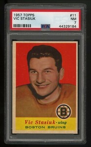 1957 Topps Vic Stasiuk #11 PSA 7 NM 