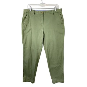 Talbots Womens Chinos Pants Size 12 Green Relaxed Ankle Tapered Stretch Casual - Picture 1 of 12
