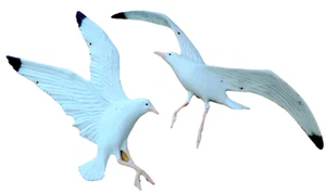 Set 2 FLIEGENDE MÖWEN im Flug WANDBEHÄNGE Metall DEKO Strandbungalow - Bild 1 von 5