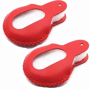 2Pcs Red Leather For MINI Cooper F55 F56 F57 3 4 Buttons Key Cover Fob Case Bag - Picture 1 of 4