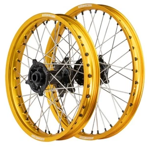 Fits Suzuki RM250 2001-2011 Axiom SNR MX Wheel Set 21x1.6/19x2.15 Gold Rims Blac - Picture 1 of 6